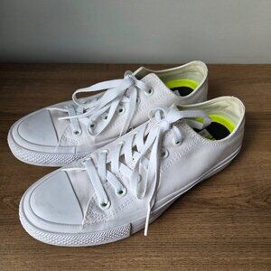 EUC CONVERSE WITH LUNARLON CHUCK TAYLOR ALL WHITE SNEAKERS WOMENS 8.5 MENS 6.5